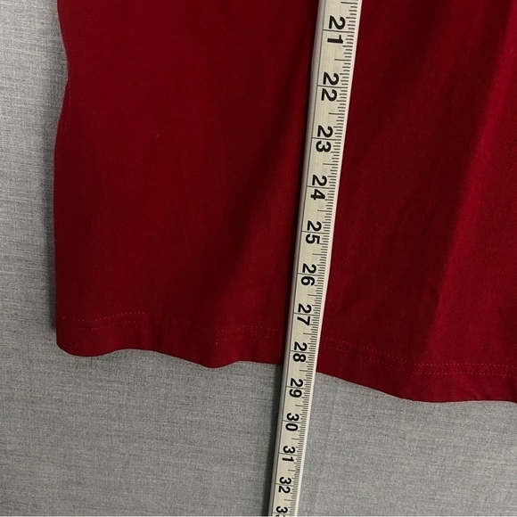 Eddie Bauer Long Sleeve T Shirt Mens Large Red Cotton Crew Neck Tee Banded Cuffs - Picture 8 of 8